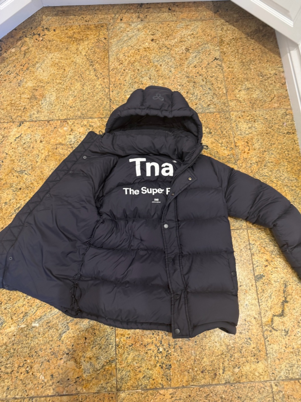 TNA Black Puffer with White Logo